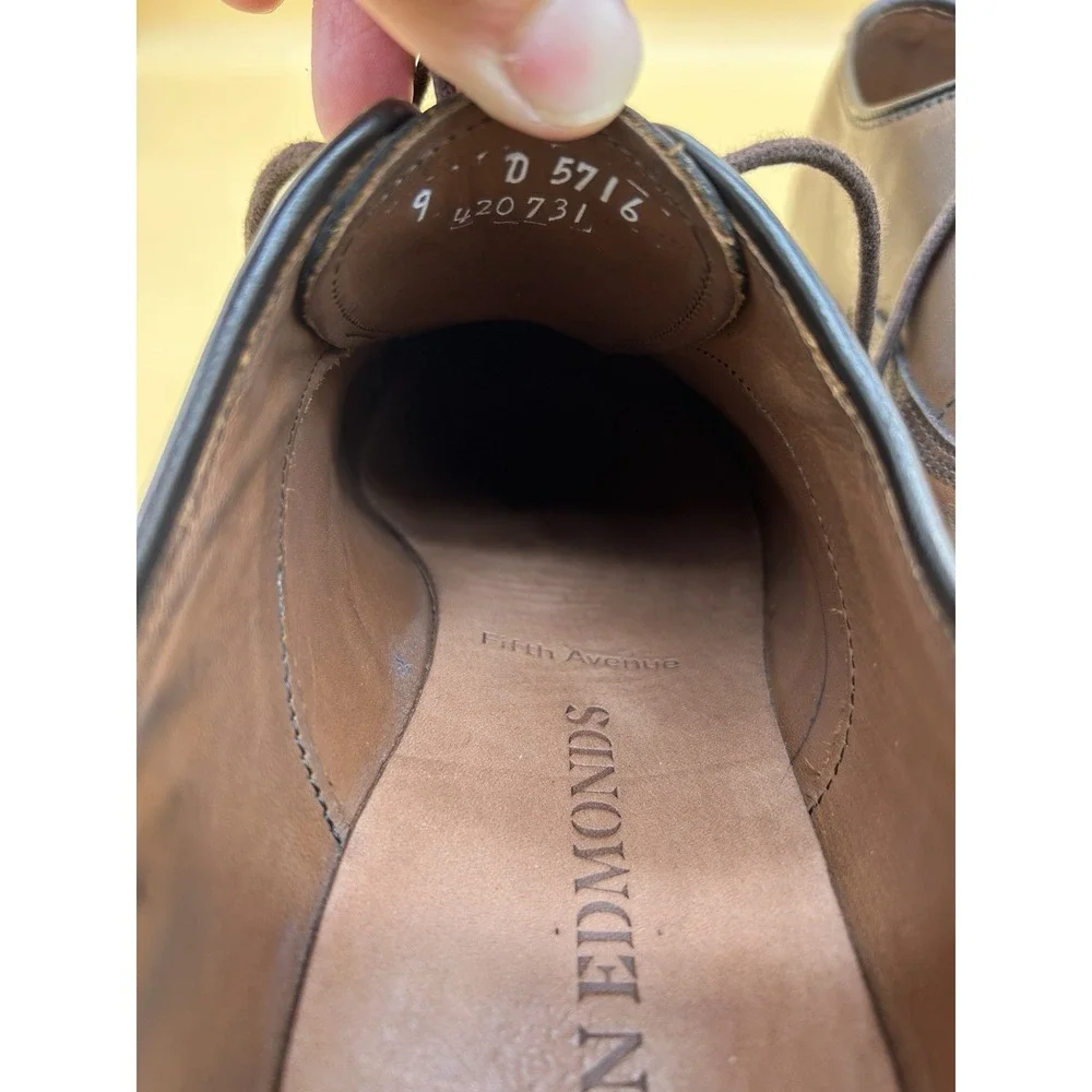 Allen Edmonds Fifth Avenue Mens 9 D Chili Brown Leather Oxford Dainite Shoes